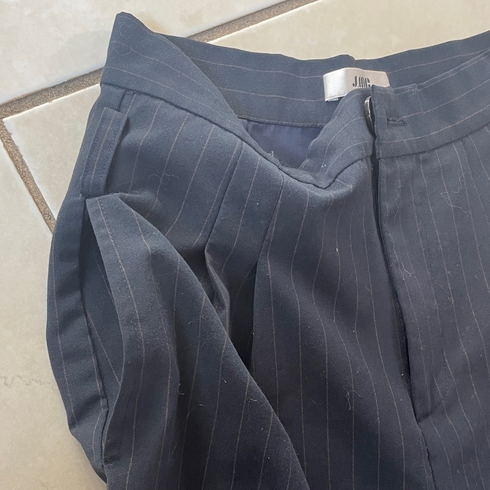 J.ING Navy Pinstripe Dress Trousers - Picture 3 of 6